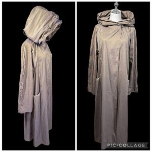 Green Iridescent Hooded Coat Size S Forest Fairy Goblincore Witch Wizard Cosplay